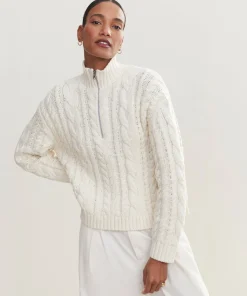 Cotton Cable Half Zip