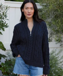 Cotton Cable Half Zip