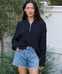 Cotton Cable Half Zip