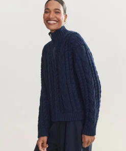 Cotton Cable Half Zip