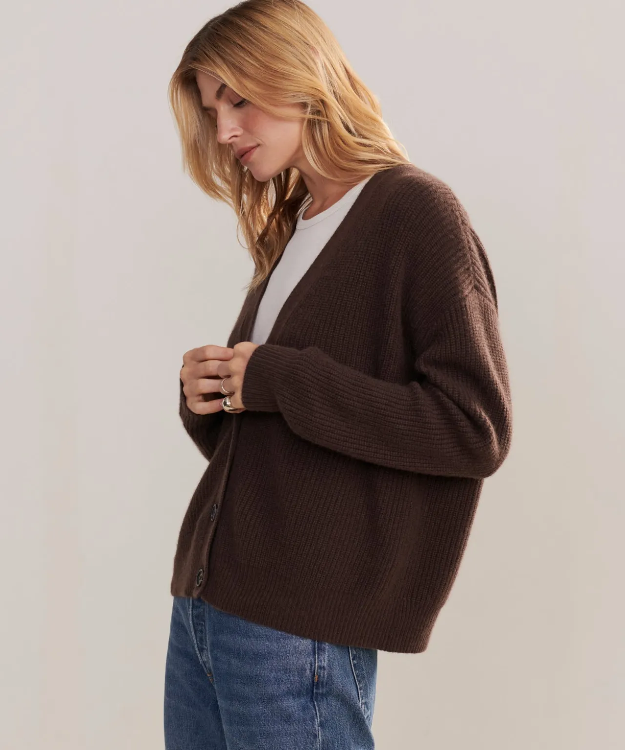 Cropped Cashmere Cocoon Cardigan