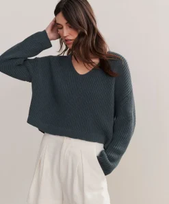 Cropped Cotton Cabin Sweater