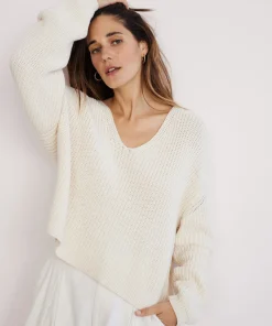Cropped Cotton Cabin Sweater