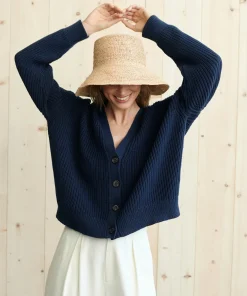 Cropped Cotton Cocoon Cardigan