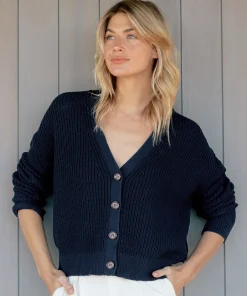 Cropped Cotton Cocoon Cardigan