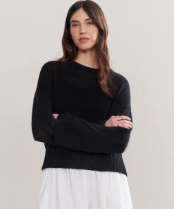Cropped Linen Crewneck
