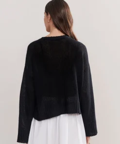 Cropped Linen Crewneck