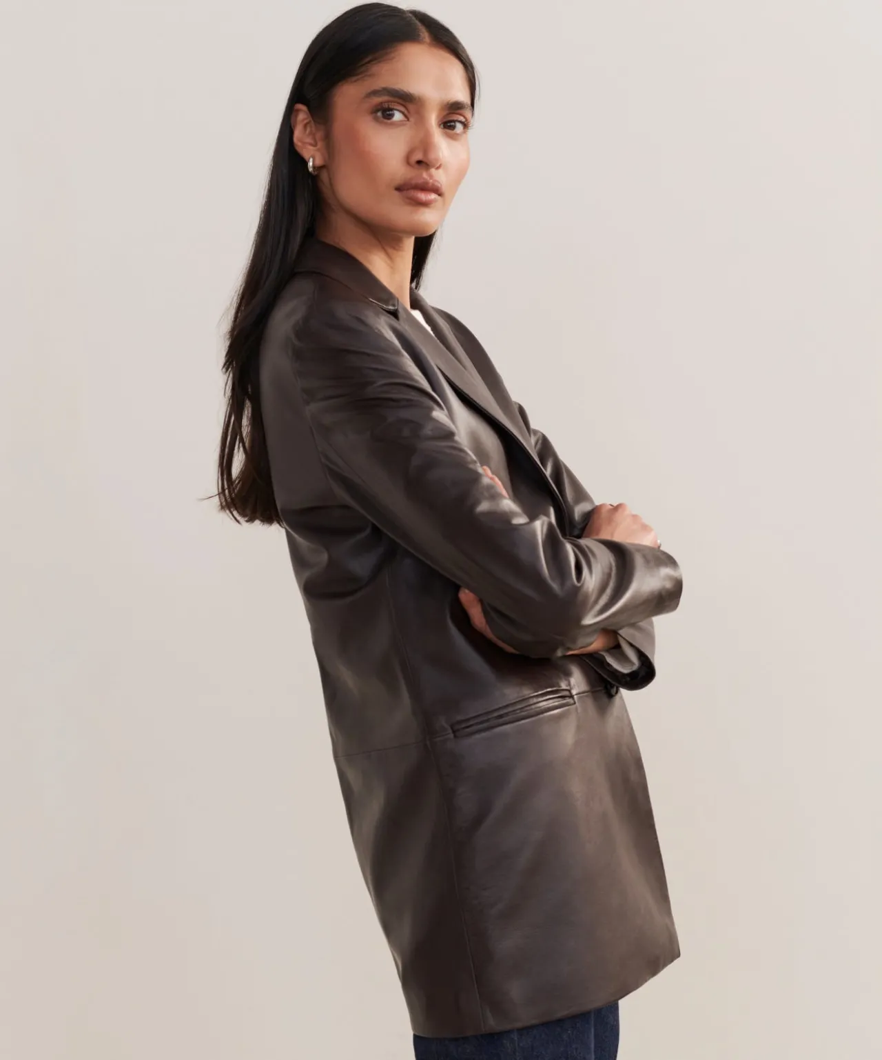 Leather Brooke Blazer
