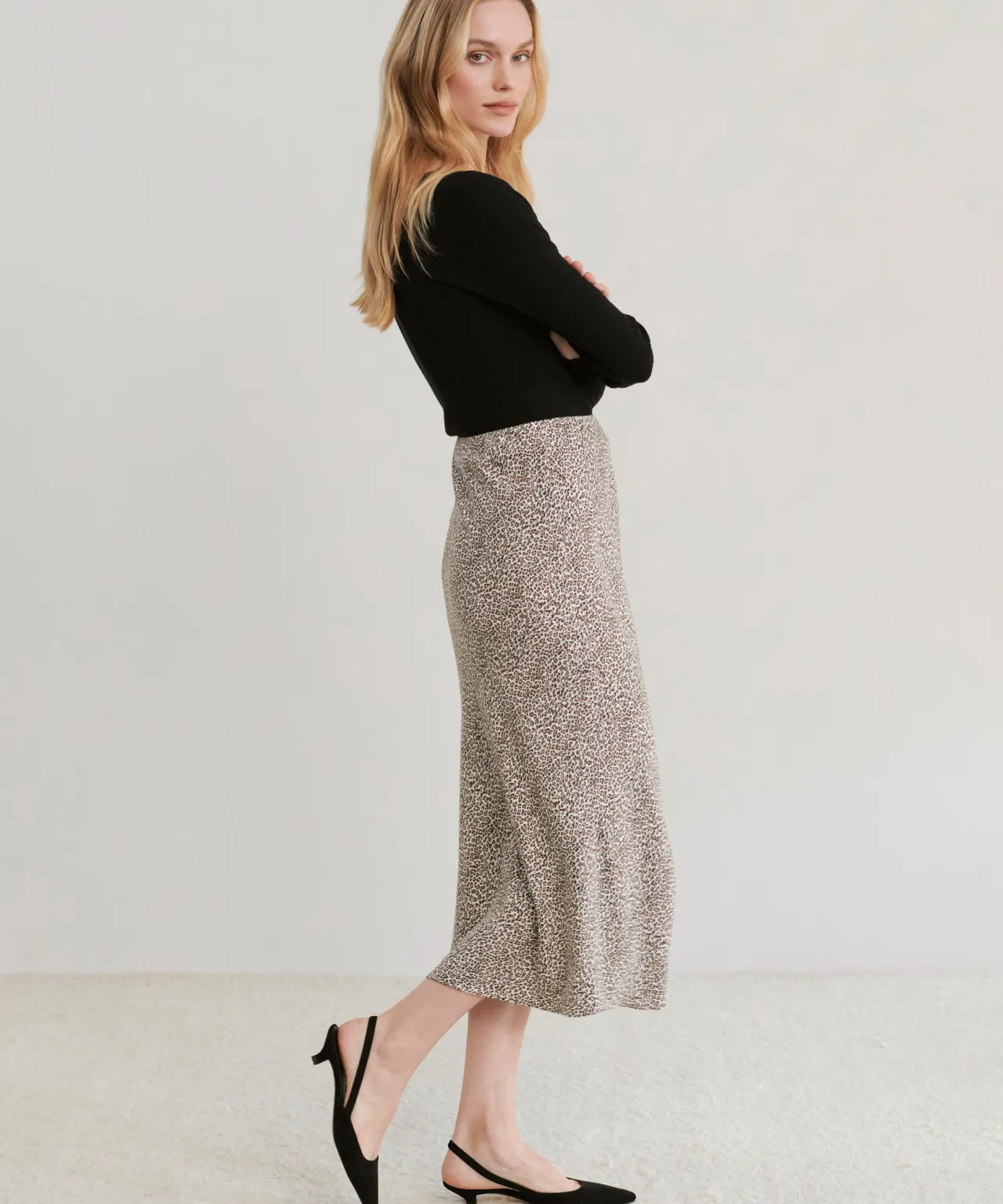 Leopard Slip Skirt