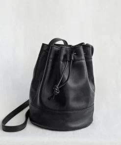 Mini Leather Drawstring Bag