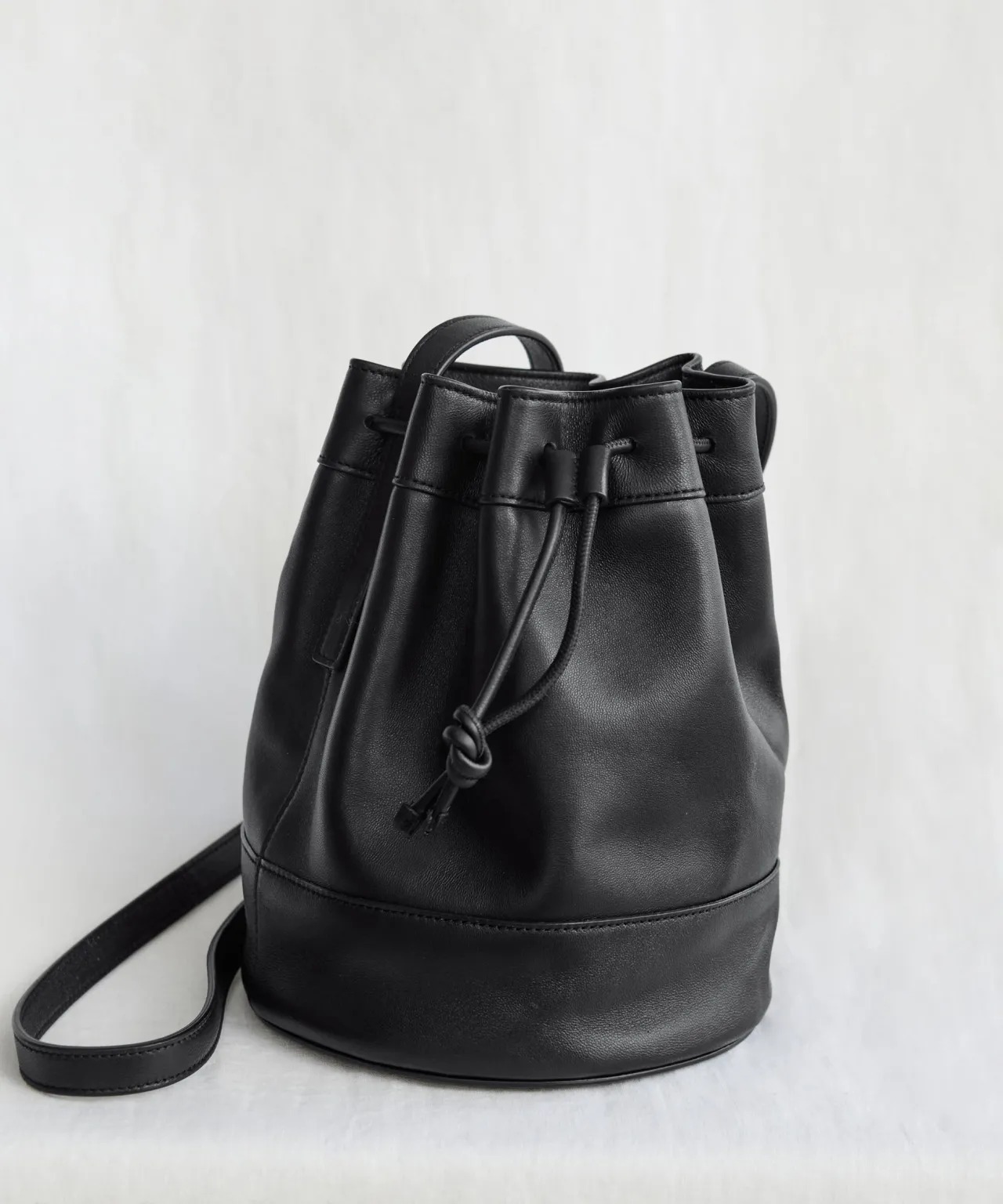 Mini Leather Drawstring Bag