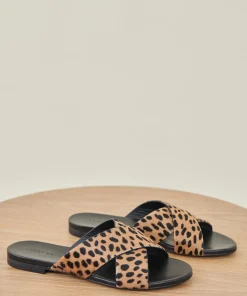 Pony Hair Crossover Sandal