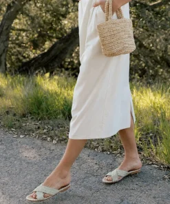 Raffia Crossover Sandal