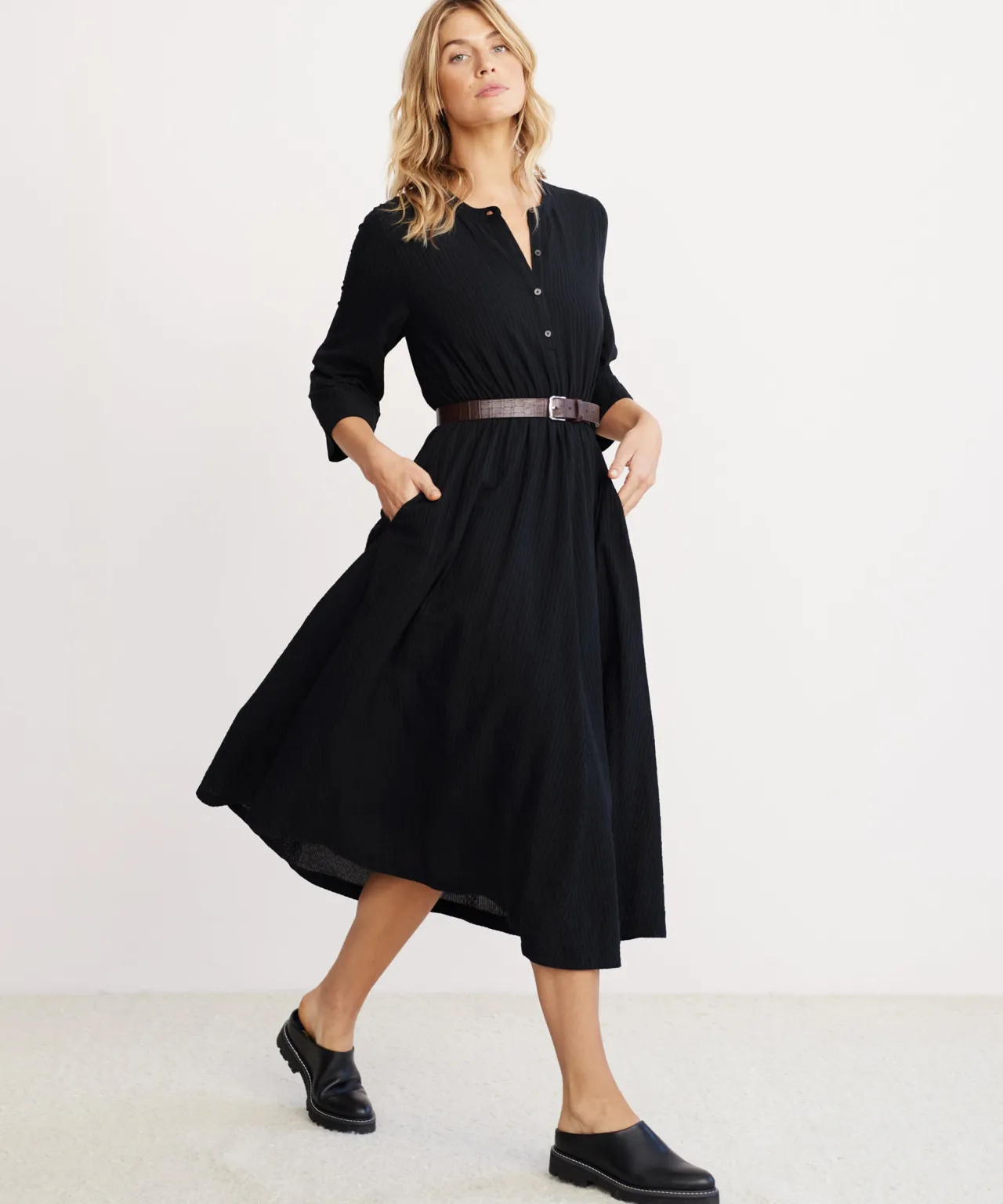 Seersucker Shirt Dress